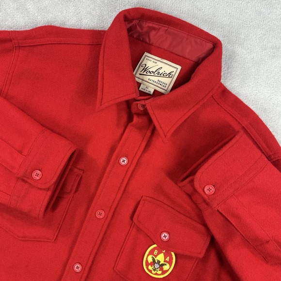 Other - Vintage Woolrich Boys Scouts Of America Jac-Shirt Mens XL Red Order Of The Arrow